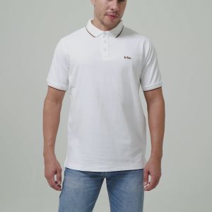 Lee Cooper Polo Shirt Stripe Color Logotype White
