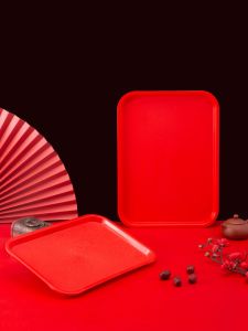 Red Tea Tray: A Stylish & Functional Chinese Style Long Rectangle Wedding Gift