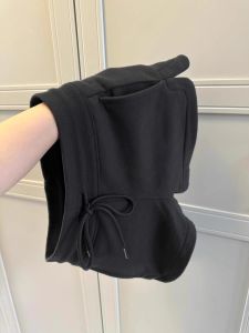 High Waist A-Line Cotton Shorts Drawstring White Loose Leg Three-Quarter Length Womens Summer Outdoor Sports Casual Pants