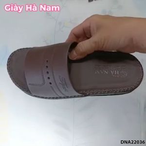 Dép Nam Quai Ngang TiTi ĐÔ Đã May Viền Chân Quai Chắc Chắn Da Bò Thật Cao Cấp DNA22040