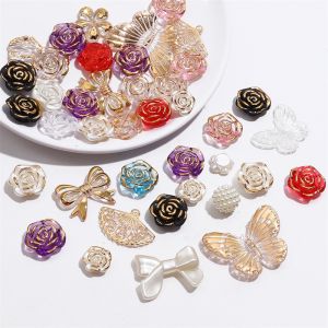 20g 12-30mm Fashion Acrylic Golden Edge Mixed Beads for DIY Jewelry Bracelet Necklace Craft Making Accessories
