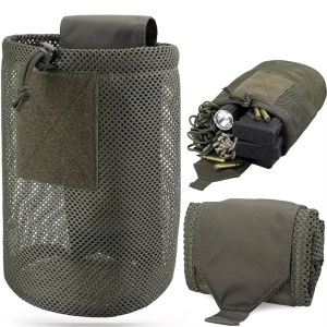 1pc Tactical Foldable Waist Bag Dump Pouch Outdoor Sports Camping Hiking Storage Bag Mini Mesh Bag EDC Utility Hunting Bag