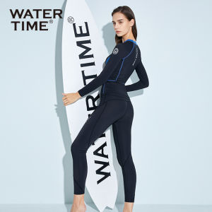 Watertime Sun Protection Surfing Suit Womens Covering Belly Thin Long-Sleeved Swimsuit Separates Diving Suit Hot Spring Dive Skin