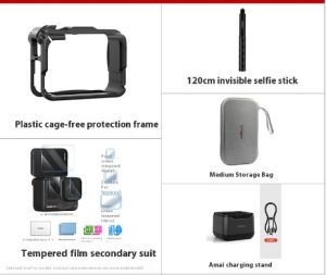 20250224  aMagisn for  Insta360 AcePro2/Ace/ACE PRO rabbit cage protection frame horizontal and vertical case 1.2M selfie stick storage bag tripod accessories