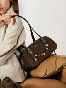 Just Star | New Brown Suede Shoulder Bag Crossbody Bag