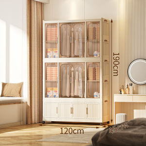 90/120cm Foldable Adult Wardrobe Bedroom Clothes Storage Cabinet Toy Organizing Cabinet Locker Kids Wardrobe