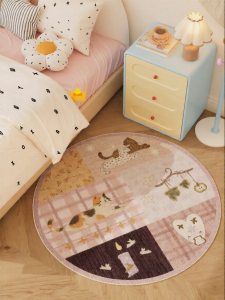 YUNHAOBUYI | Easy-Care Circular Cartoon Rug