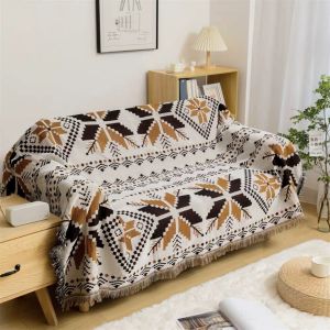 Sofa Blanket Sofa Cover With Tassel Chenille Material Anti-scratch Wear-resistant Sofa Decoration High-quality Fabric