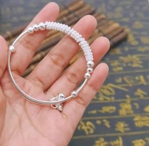 New Vintage Silver Bell Ethnic-Style Dance Accessory Alloy Electroplated Bangle for Women Delicate Fine Versatile Piece