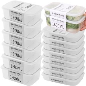 🔥[350/700/800/1600มล.] ครัวสด-รักษาตู้เย็นฝากล่องเก็บของพร้อมกับที่เก็บอาหารภาชนะบรรจุที่ปิดสนิทสีขาวชั้นวางของในครัว