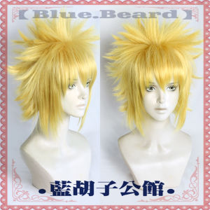 บลูเบียร์ด นารูโตะคอสเพลย์วิกผมสีทองผมระเบิดรุ่นที่สี่เวฟ วอเตอร์เกตเครื่องสวมศีรษะอะนิเมะเกมเทศกาลอุปกรณ์ประกอบฉาก