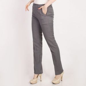 Celana Wanita Panjang Kantor Kerja Saku Depan Tempat Ikat Pinggang Resleting Depan Bahan Adem Semi Wol Nyaman