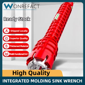 5-in-1 Multi-Functional Sink Wrench Universal Anti-Slip Faucet Repair Plumbing Tool For Water Heater Sink Inlet Pipe Bathroom Kitchen