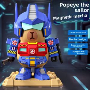 hot toys | 2026 New Magnetic Splicing Childrens Toys Educational Building Blocks Assembled Transformers Robot Boy Birthday Gift