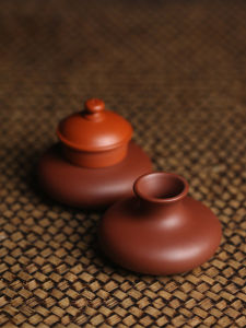 Multi-Purpose Chaozhou Cinnabar Sand Pot Lid Mini Flower Incense Holder Incense Holder Tureen Seat Cover Holder Tea Utensils