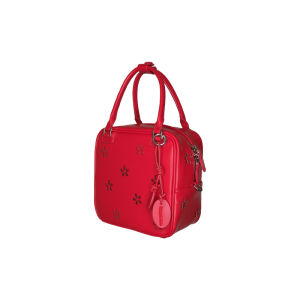 Tropic Petals Double Layer Leather Handbag Crossbody Tofu Bag Hollow out Design Original Design Womens Shoulder Bag
