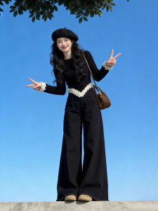 XUECAIQI | Stylish Elegant Lace-Knit Set Winter Clothing