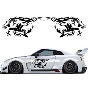 2PCS Running Horse Sticker Car Body Side Vinyl Decals Decoration for Trucks Vans Pickup Film Waterproof DIY Tuning Accessories