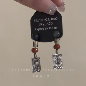 Original Design Chinese Ancient Style Earrings for Women Alloy Silver Plated Gold Plated Folk Art Ear Studs