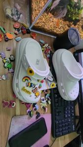 DÉP SỤC CROSS BAND CRUSSH ĐẾ CAO 7CM CHO NỮ MÀU TRẮNG tặng 10 stic