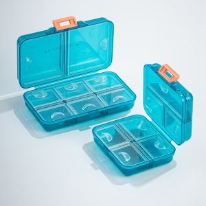 Portable Large Capacity Medicine Box Travel Double Layer 8 Grids Pill Storage Box One Week Medication Organizer Box