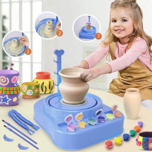 Leiao UT【🚀GRATIS ONGKIR】DIY Mainan pottery wheel anak Mainan putar tanah liat anak Mainan pottery wheel anak / Mainan putar tanah liat anak Pottery Mainan