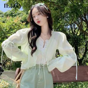 IELGY womens summer fashion simple sweet long sleeve shirt