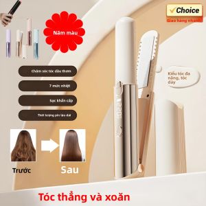Máy Làm Thẳng Và Uốn Tóc Mini Sạc USB Dụng Cụ Tạo Kiểu Tóc Di Động Dùng Cho Du Lịch Ký Túc Xá & Phụ Kiện Chăm Sóc Tóc Tại Salon