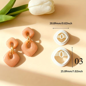 2pcs/set Dainty Short Geometric Polymer Clay Cutters Rectangle Dangles Pottery Clay Boho Skinny Earrings Jewelry Cutting Molds