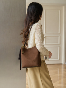 Josiny | Vintage Brown Suede Large Capacity Versatile Tote Bag