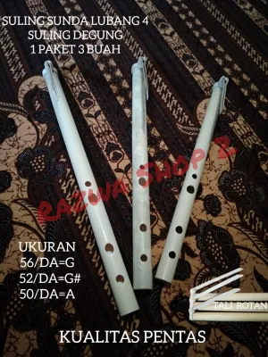 Seruling Bambu/Suling Sunda lubang 4/Suling Degung 1 paket 3 buah