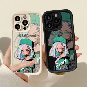 Compatible with iphone 14 Pro Max Phone Case Cool girl 12 13 14 15 11 Pro Max Casing silicone  xr xs Max 7 8 Plus