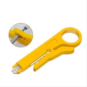 Dụng cụ tuốt dây cáp mạng nhỏ mini màu vàng (9cm) kìm cắt dây điện bỏ túi tiện lợi