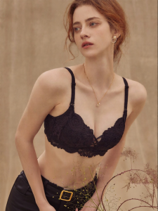 Lace Push-up Wire-free Underwear Set Minimizes Large Breasts