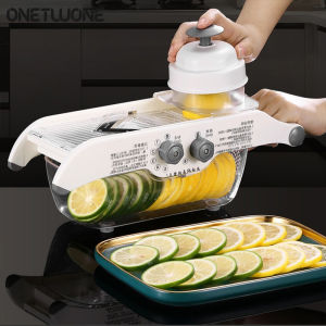 Konco 5 Types Adjustable Mandoline Slicer Lemon Grater Vegetable Slicer With BasketPotato Carrot Cutter Slicer Kitchen Accessories