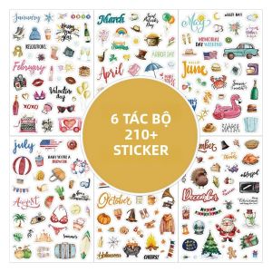 Bộ Nhãn Dán Kế Hoạch Theo Chủ Đề Hoạt Hình 210 Miếng Trang Trí Nhật Ký Hàng Ngày Bằng Tiếng Anh Nhãn Đánh Dấu Ngày Lễ Nhãn Quản Lý Lịch Trình Của Mr.Paper