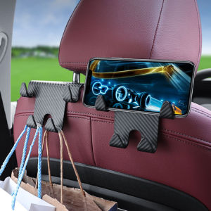 AUTO-MECHANIST Car Seat Hooks Headrest Hanging Holder Organizer Handbag Hanger Multi-purpose ABS Four Heads Handbag Hooks Car Interior Trim