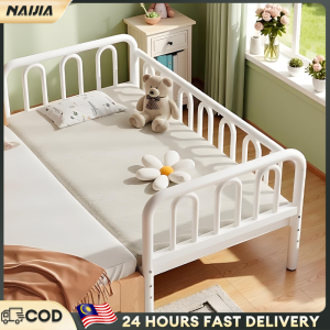 NAIJIA Iron Baby Bed Katil Baby Expandable Formaldehyde-Free Guardrails Iron Spliced Bed Frame Queen/King 兒童拼接床