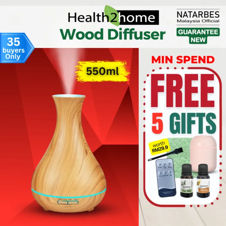 ULTRASONIC OIL DIFFUSER - WOODGRAIN VASE main image 0
