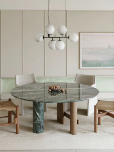 Natural Stone Luxury Dining Table French Cream Light Luxe