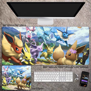 Bandai | Eevee Mouse Pad Pokémon Computer Deskpad Pikachu Cute Wrist Mat Large Cartoon Anime Game Pads