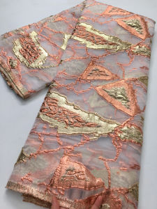 ไนจีเรียผ้า Jacquard ผ้าลูกไม้ 2025 คุณภาพสูง Damask ผ้าลูกไม้สําหรับชุดสตรีคุณภาพสูงเย็บ 2.5 หลา 4260