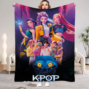 Huntrix Blankets K pop Demon Hunters Zoey Rumi Mira Soft Warm Throw Blanket Kids Living Room Couch Sofa Bed Christmas Gifts