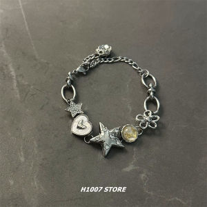 Star Heart Pendant Metal Bracelet for Men and Women Unique Couple Design Titanium Steel Accessory Freshly Baked