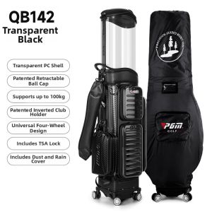 PGM GOLF | Travel Golf Bag Retractable Wheels TSA Lock Rain Cover
