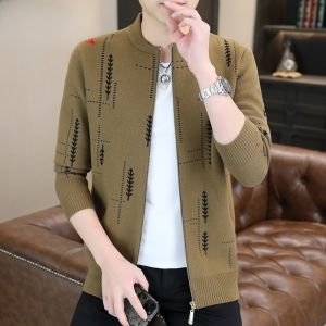HENGYUANXIANG | Hengyuanxiang Knitted Open Cardigan Mens Spring Autumn New Casual Fake Mink Jacket Trendy Thin Mens Fashion Outerwear