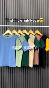Kaos Anak Perempuan Lengan Pendek Kombinasi Katun Combed 24s Tebal 1-13 tahun Polos Baju Atasan
