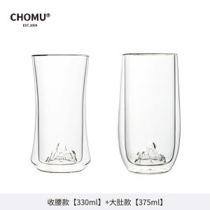 Double Layered High Borosilicate Glass Cup Insulated Anti-Scalding Mountain View Coffee Cup Transparent Green Tea Brewing Cup