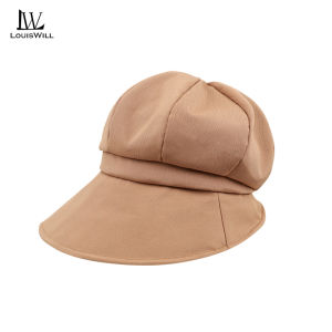 LouisWill Women Sun Cap Foldable Sun Hat Casual Sun Hats Portable Beach Cap Large Brim Cap Sun Protection Cap UV Protection Hats With Windproof Rope for Outdoor Travel