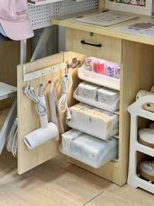 Dormitory Host Cabinet Renovation Storage Wizard! Student Bedroom Cabinet Multi-layer Storage Shelf Hook Tissue Paper Organizer